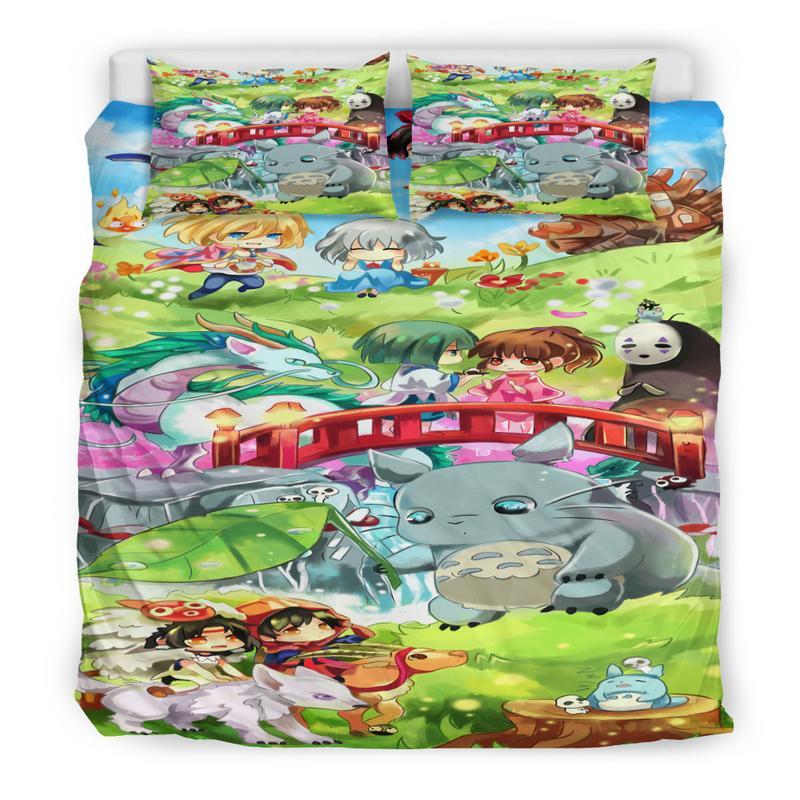 Ghibli Characters Duvet Cover and Pillowcase Set Bedding Set