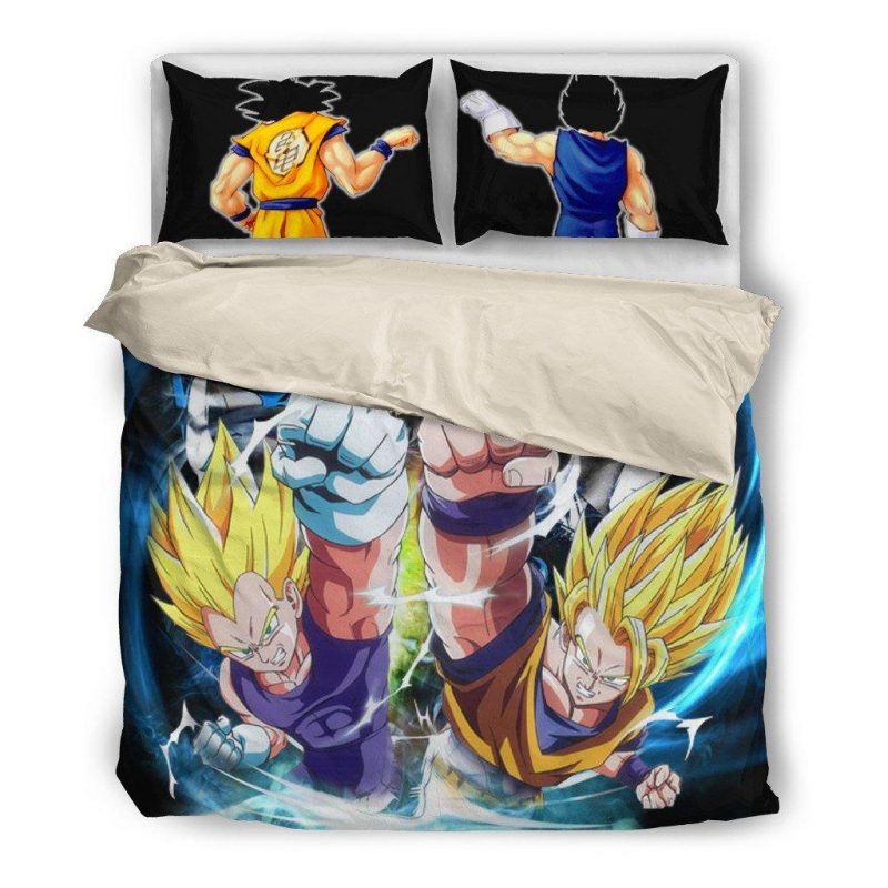 Goku Vegeta Duvet Cover and Pillowcase Set Bedding Set 1079