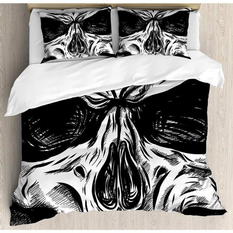 Gothic Dead Face Close Up Duvet Cover and Pillowcase Set Bedding Set