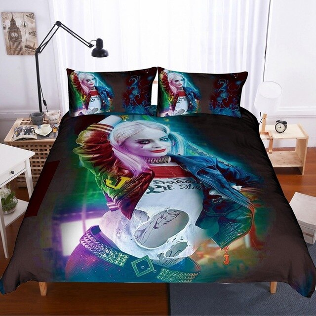 Harley Quinn Joker Suicide Squad 221 Duvet Cover and Pillowcase Set Bedding Set