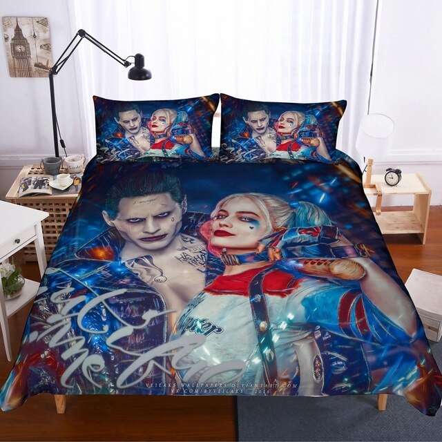 Harley Quinn Joker Suicide Squad 226 Duvet Cover and Pillowcase Set Bedding Set