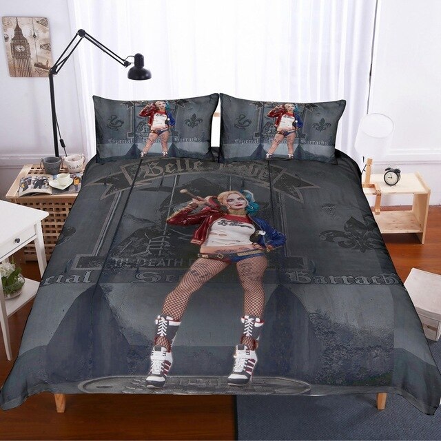 Harley Quinn Joker Suicide Squad 227 Duvet Cover and Pillowcase Set Bedding Set