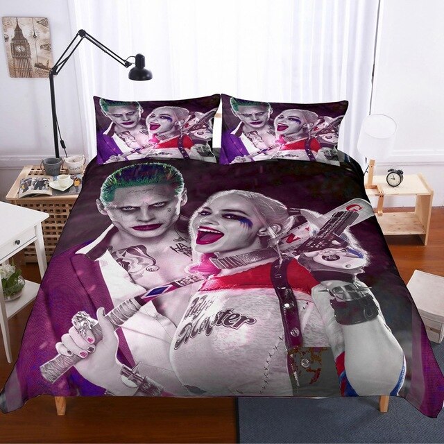 Harley Quinn Joker Suicide Squad 228 Duvet Cover and Pillowcase Set Bedding Set