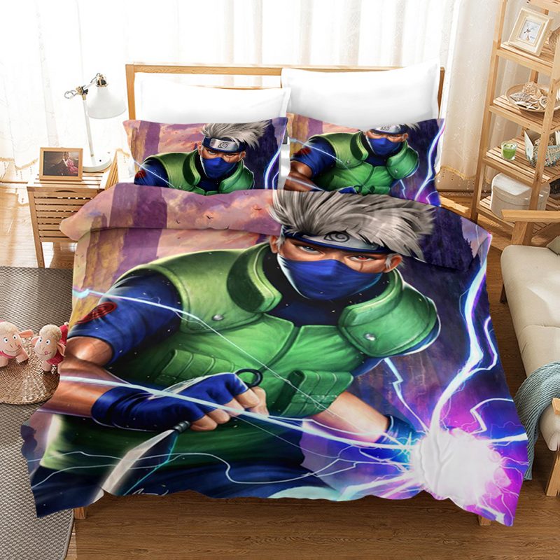 Hatake Kakashi Duvet Cover and Pillowcase Set Bedding Set