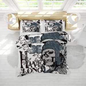 Have Long Skull Duvet Cover and Pillowcase Set Bedding Set