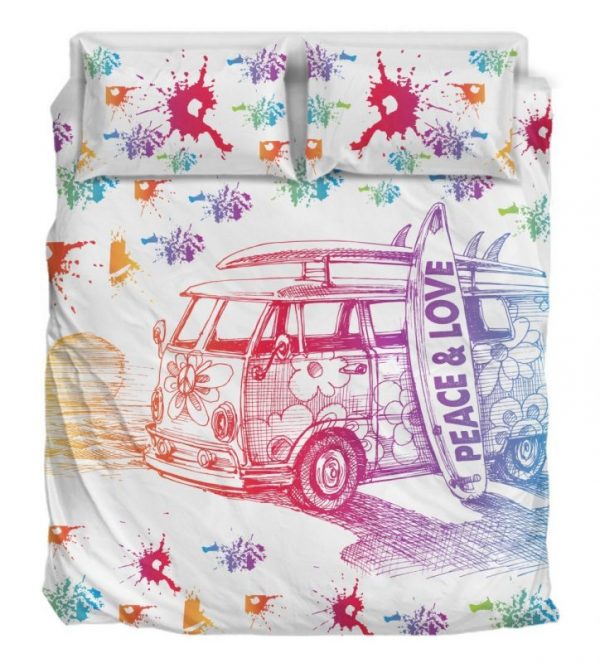 Hippie And Love Duver Duvet Cover and Pillowcase Set Bedding Set