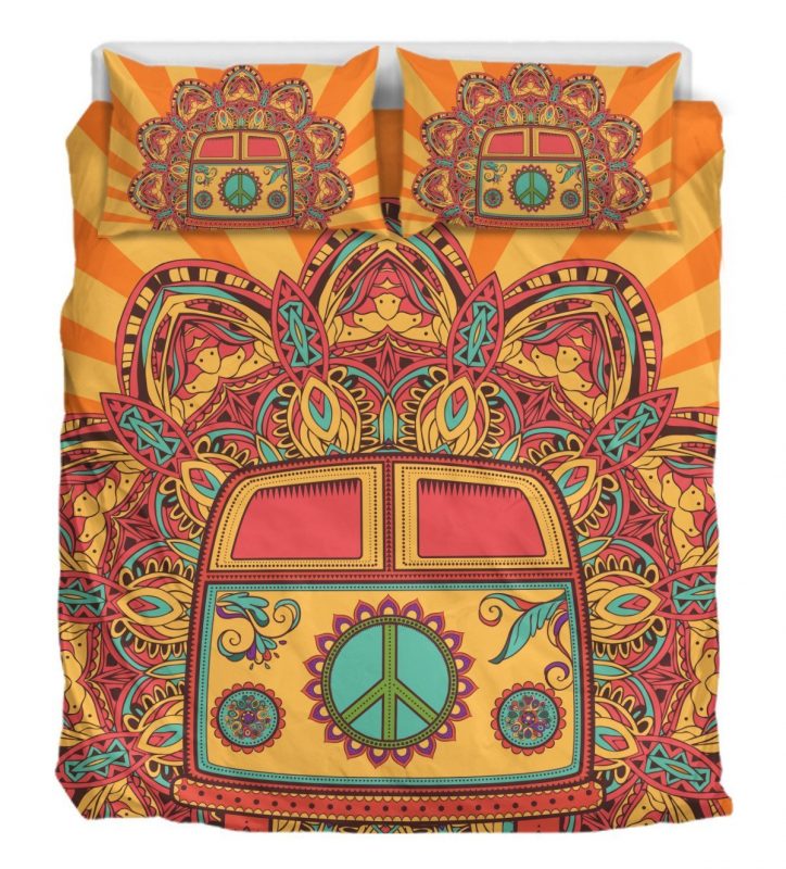 Hippie Bus Duver Duvet Cover and Pillowcase Set Bedding Set 901