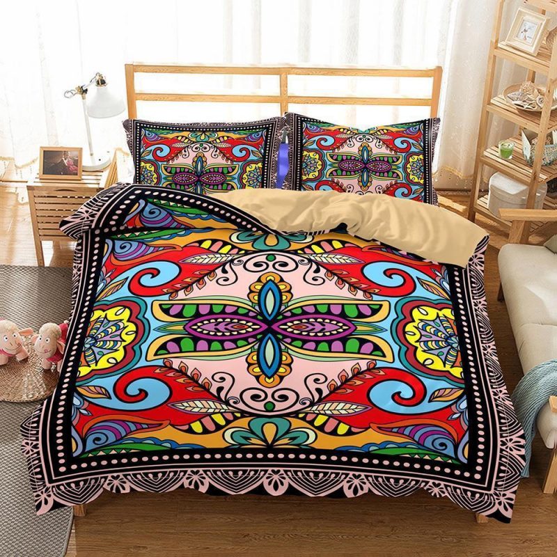 Home Supplies Bohemian Themed Print s 3 s Of ding Duvet Cover and Pillowcase Set Bedding Set