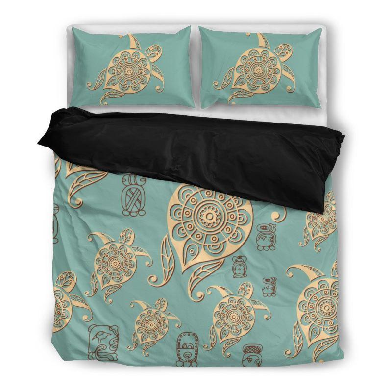 Honu Turtle Hawaiian Duvet Cover and Pillowcase Set Bedding Set