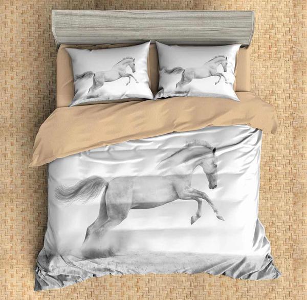 Horse Duvet Cover and Pillowcase Set Bedding Set 599