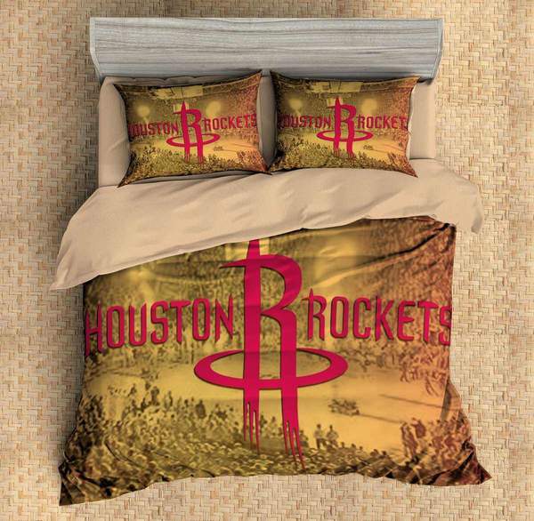 Houston Rockets Duvet Cover and Pillowcase Set Bedding Set