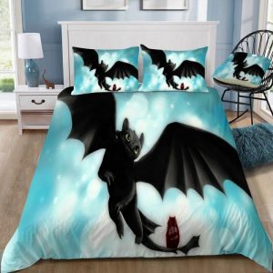 How To Train Your Dragon 3 Dark Night Dragon Duvet Cover and Pillowcase Set Bedding Set 329