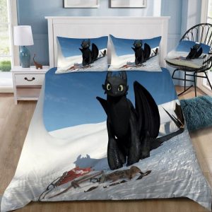 How To Train Your Dragon 3 Dark Night Dragon Duvet Cover and Pillowcase Set Bedding Set 330