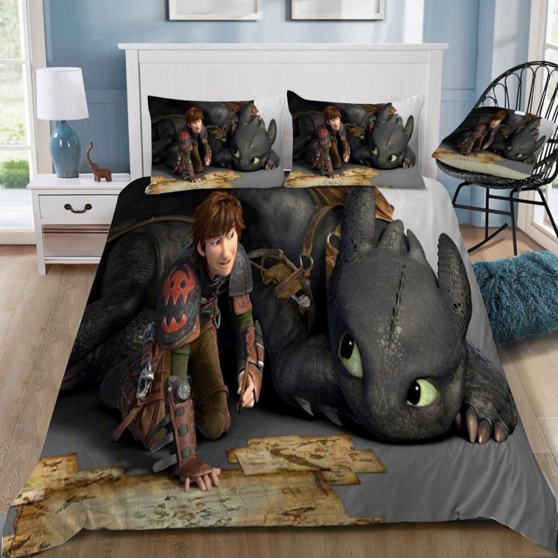 How To Train Your Dragon 3 Duvet Cover and Pillowcase Set Bedding Set 336