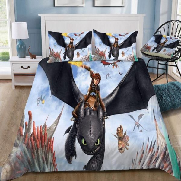 How To Train Your Dragon 3 The Hiden World 16 Duvet Cover and Pillowcase Set Bedding Set