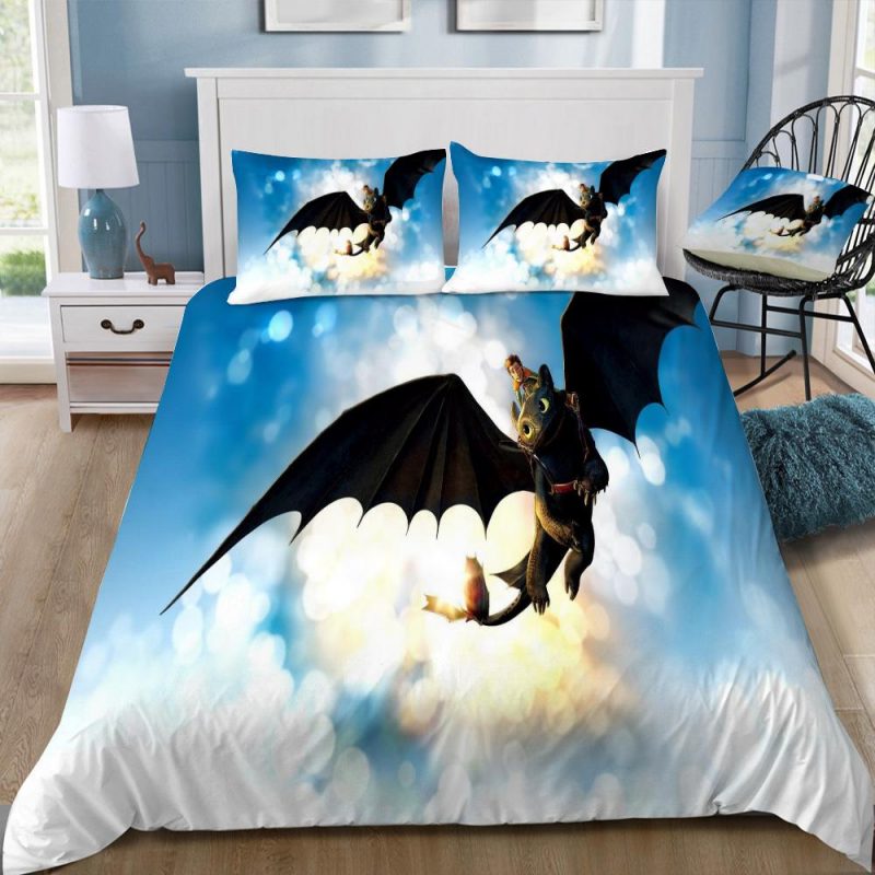 How To Train Your Dragon 3 The Hiden World 18 Duvet Cover and Pillowcase Set Bedding Set