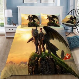 How To Train Your Dragon 3 The Hiden World 20 Duvet Cover and Pillowcase Set Bedding Set