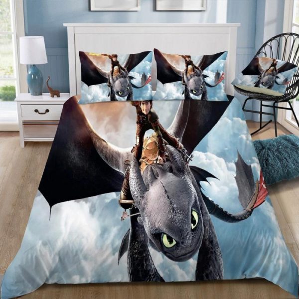 How To Train Your Dragon 3 The Hiden World 21 Duvet Cover and Pillowcase Set Bedding Set