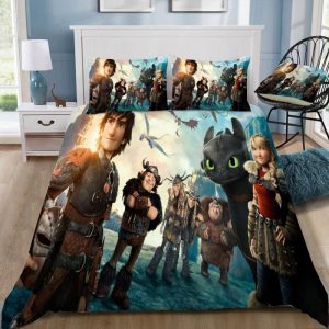 How To Train Your Dragon 3 The Hiden World 22 Duvet Cover and Pillowcase Set Bedding Set