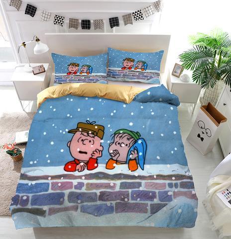 I Want A Dog For Christmas Peanuts Duvet Cover and Pillowcase Set Bedding Set