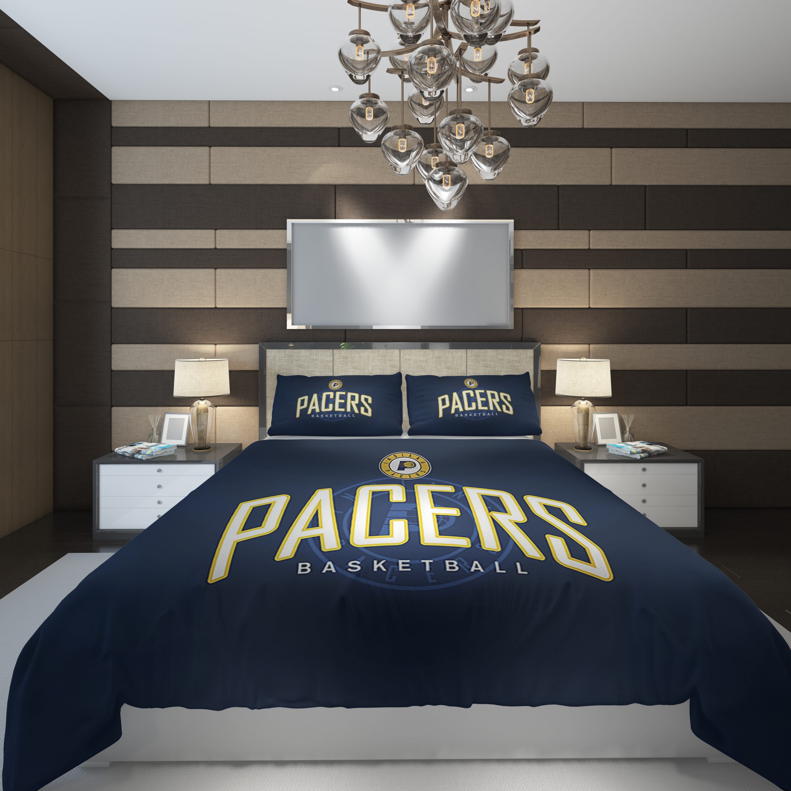 Indiana Pacers NBA Basketball ize Duvet Cover and Pillowcase Set Bedding Set