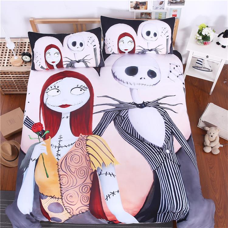 Jack And Sally Duvet Cover and Pillowcase Set Bedding Set