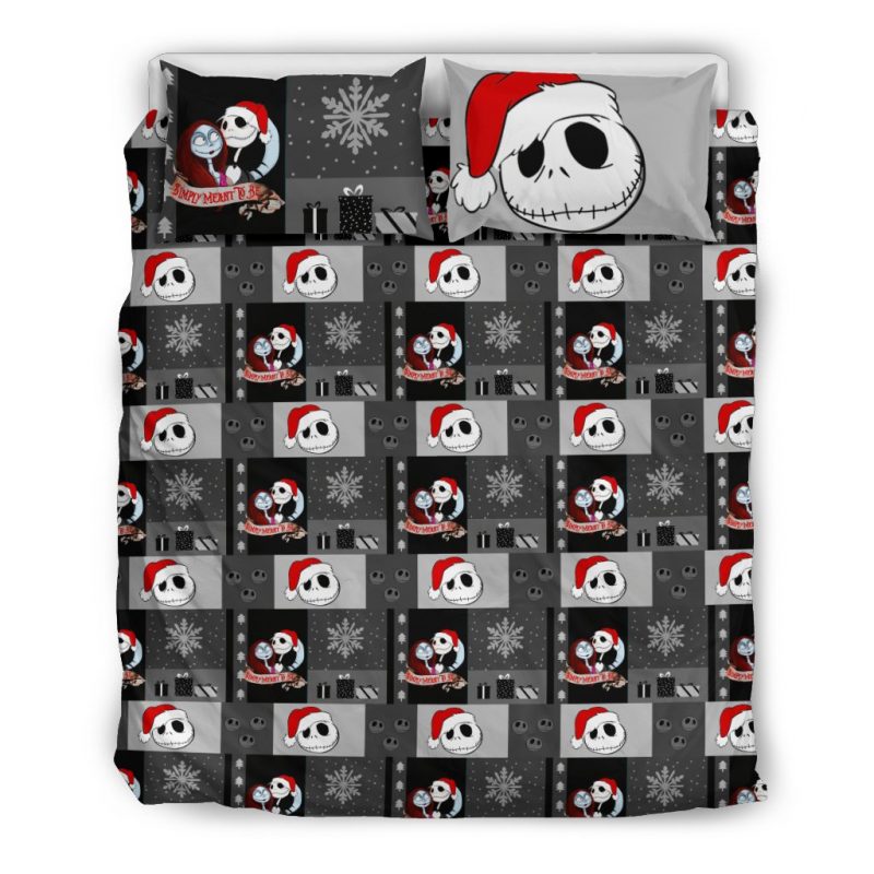 Jack Skellington Halloween 2227 Duvet Cover and Pillowcase Set Bedding Set