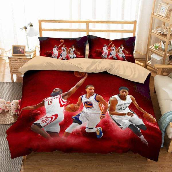 James Harden Stephen Curry Anthony Davis Duvet Cover and Pillowcase Set Bedding Set