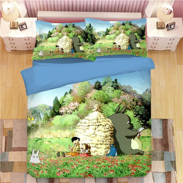 Japan Totoro 233 Duvet Cover and Pillowcase Set Bedding Set