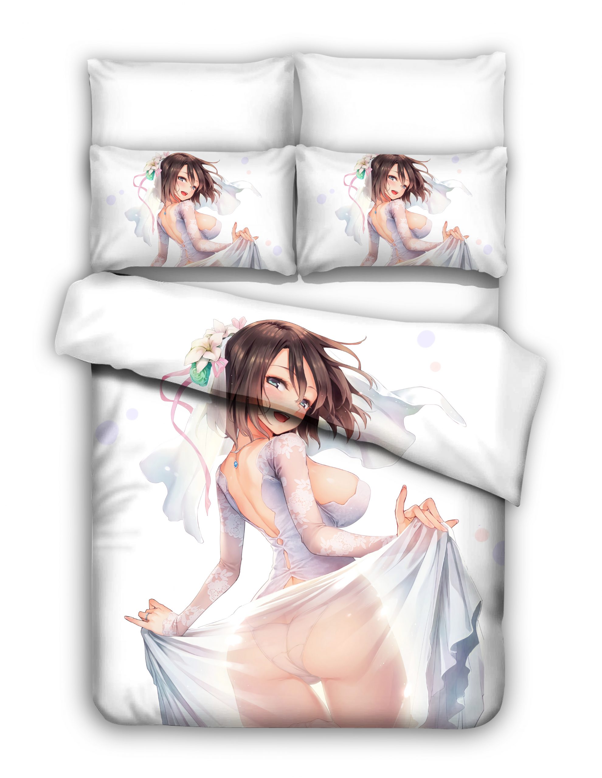 Japanese Cartoon Girl 3 Duvet Cover and Pillowcase Set Bedding Set