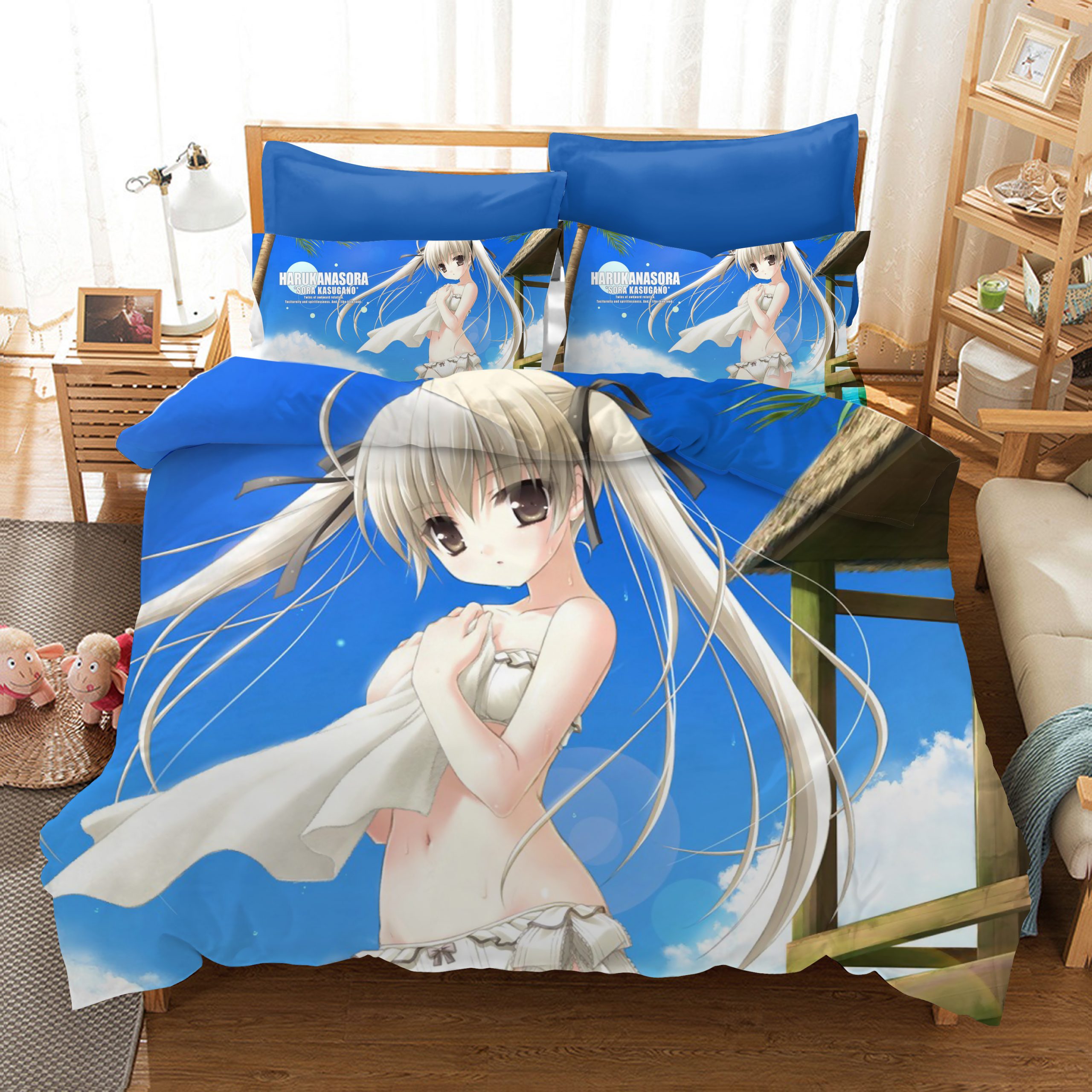 Japanese Cartoon Girl 8 Duvet Cover and Pillowcase Set Bedding Set