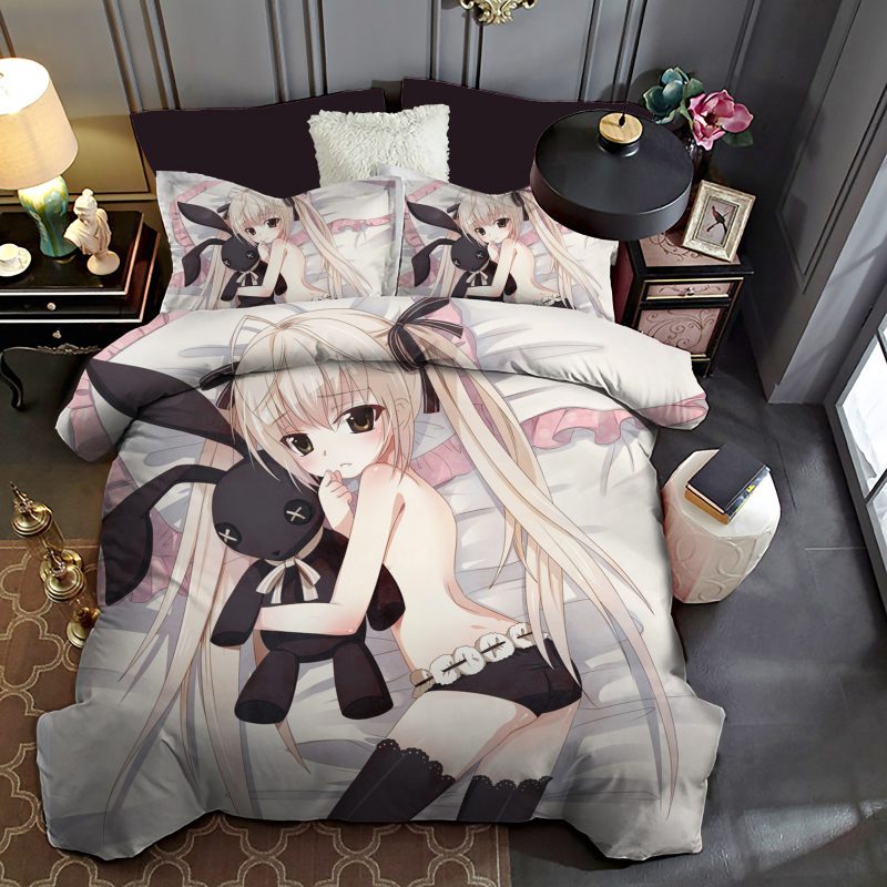 Japanese Cartoon Girl Duvet Cover and Pillowcase Set Bedding Set