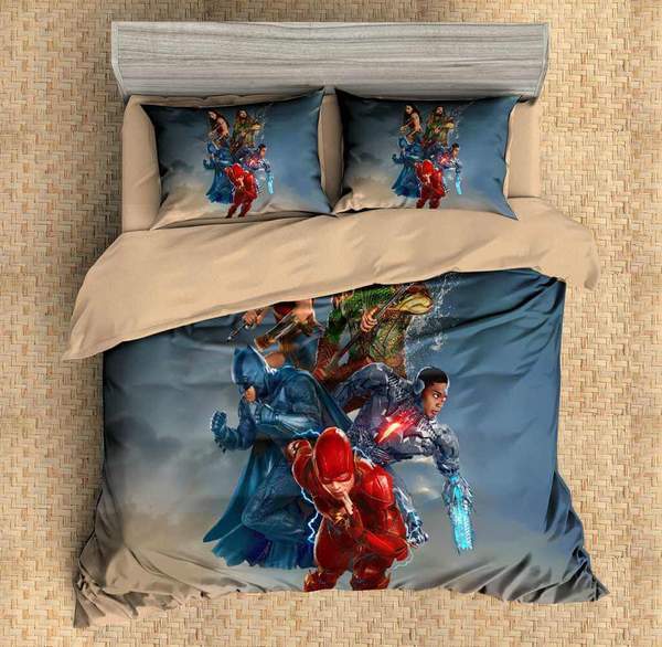 Justice League 4 Duvet Cover and Pillowcase Set Bedding Set