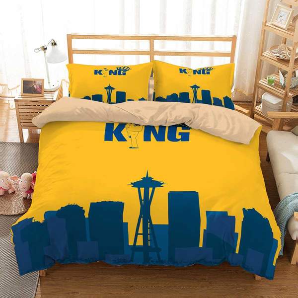 King Felix Seattle Mariners Duvet Cover and Pillowcase Set Bedding Set