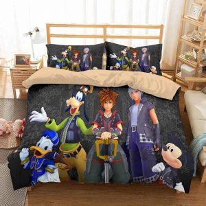 Kingdom Hearts 3 Duvet Cover and Pillowcase Set Bedding Set