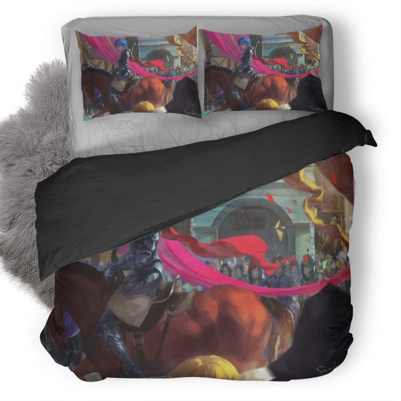 Knight Girl On Horse H0 Duvet Cover and Pillowcase Set Bedding Set