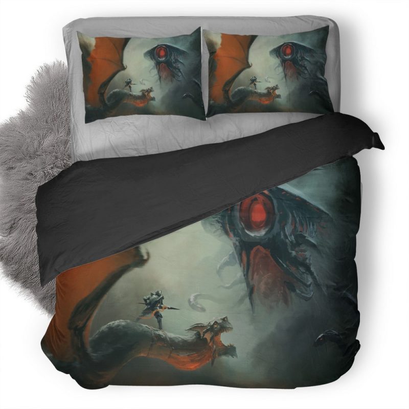 Knight Vs Alien 1R Duvet Cover and Pillowcase Set Bedding Set