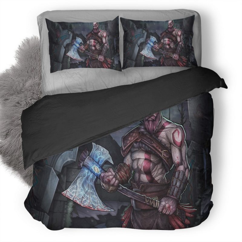 Kratos God Of War Artwork 6L Duvet Cover and Pillowcase Set Bedding Set