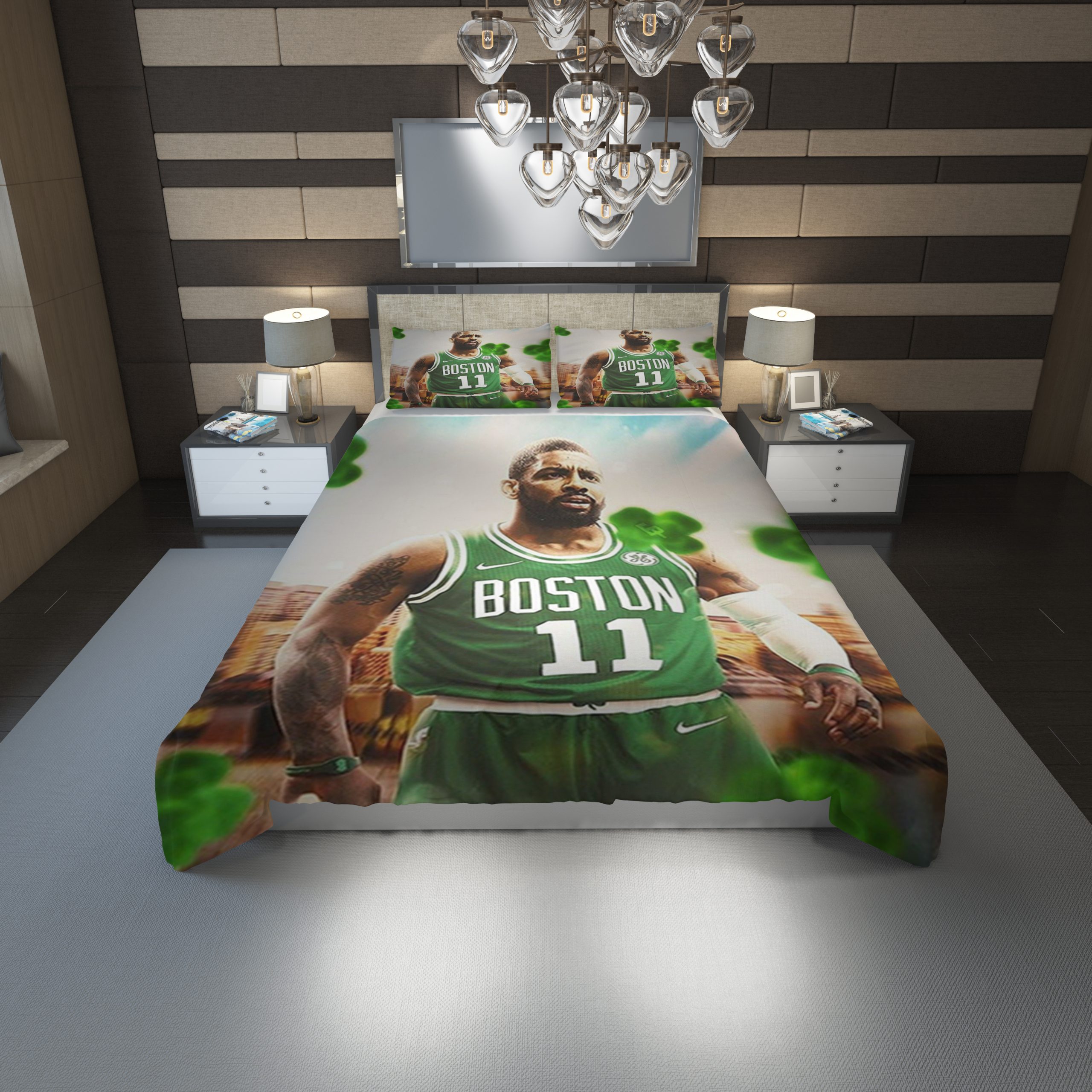 Kyrie Irving Celtics Duvet Cover and Pillowcase Set Bedding Set 1202