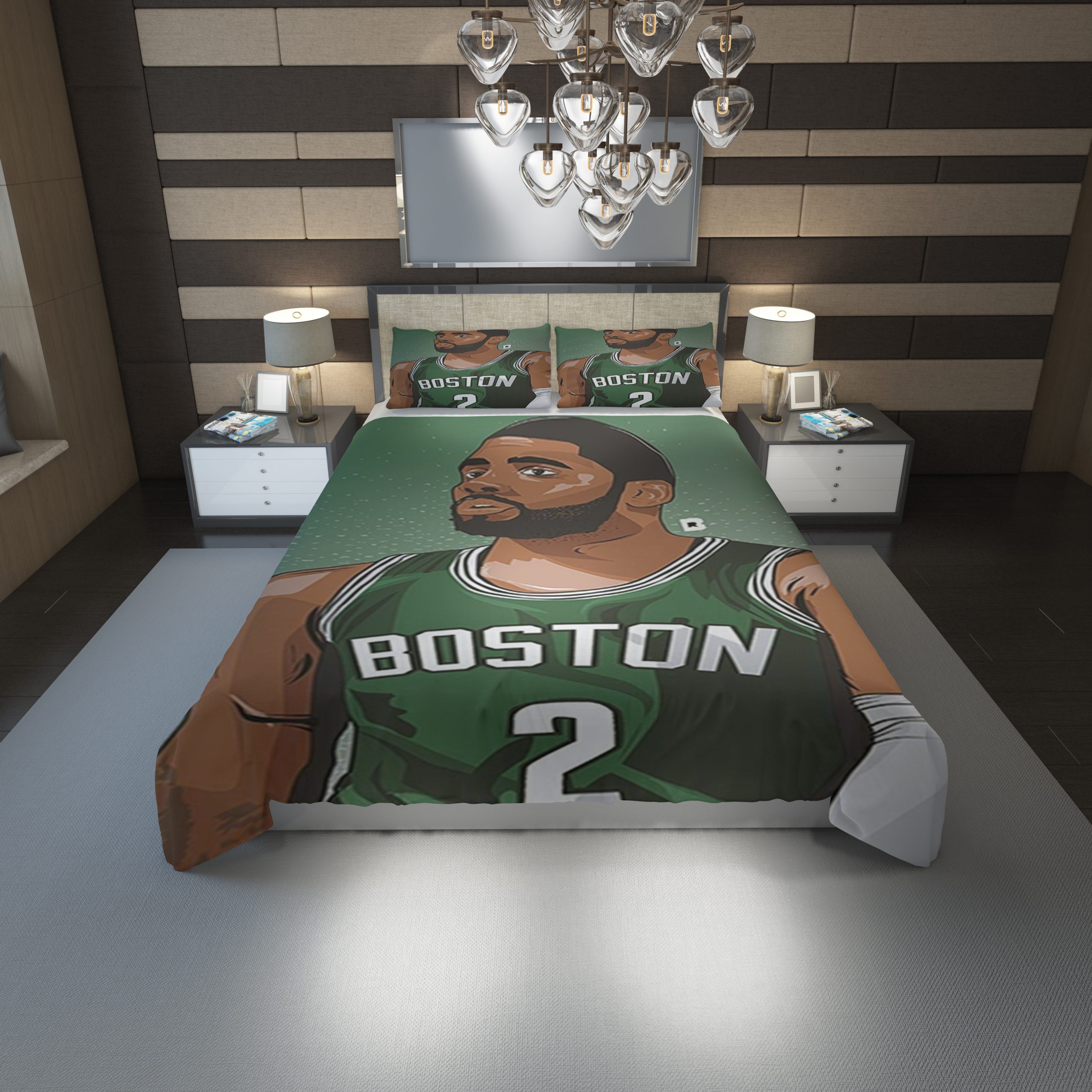 Kyrie Irving Celtics Duvet Cover and Pillowcase Set Bedding Set 1203