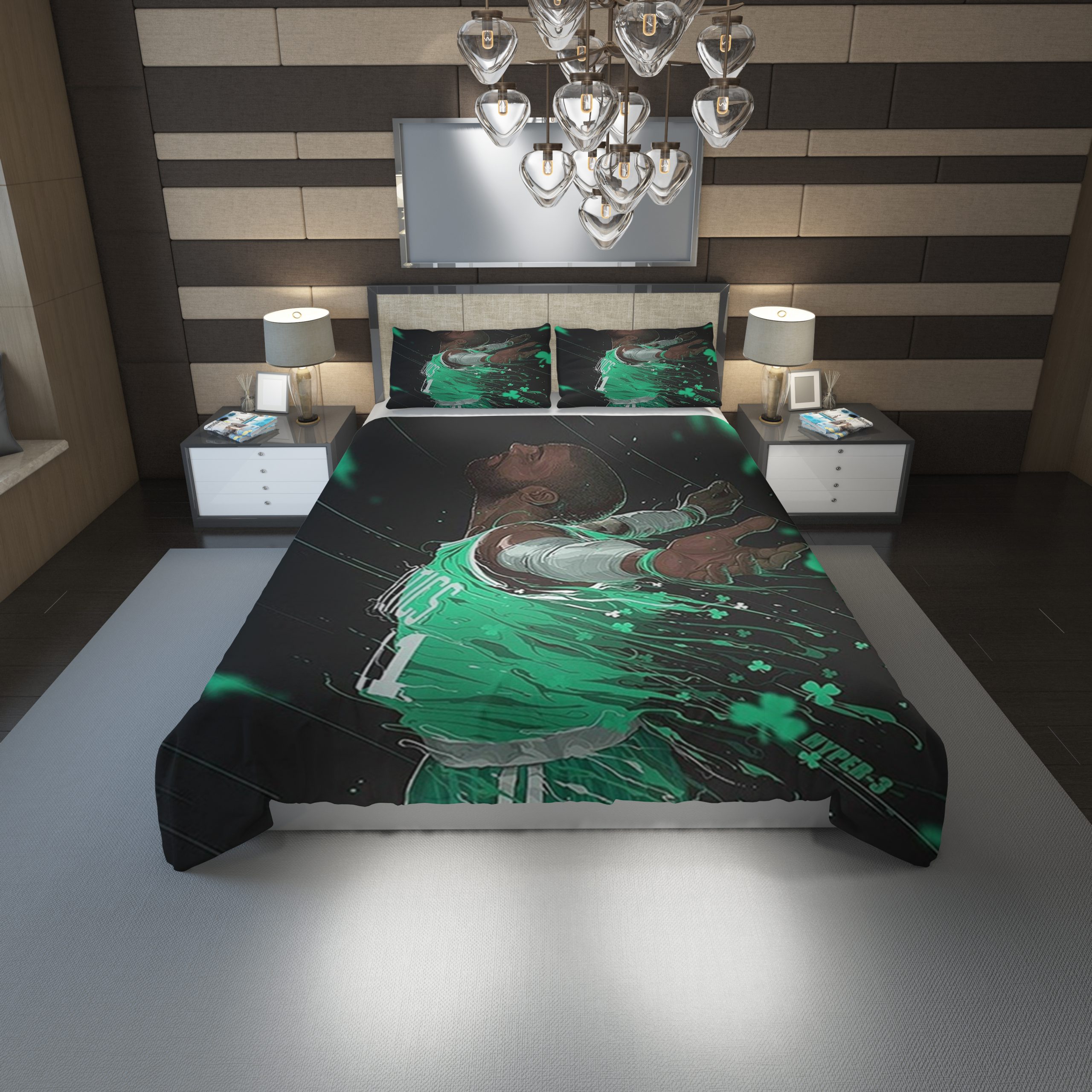 Kyrie Irving Celtics Duvet Cover and Pillowcase Set Bedding Set 1205