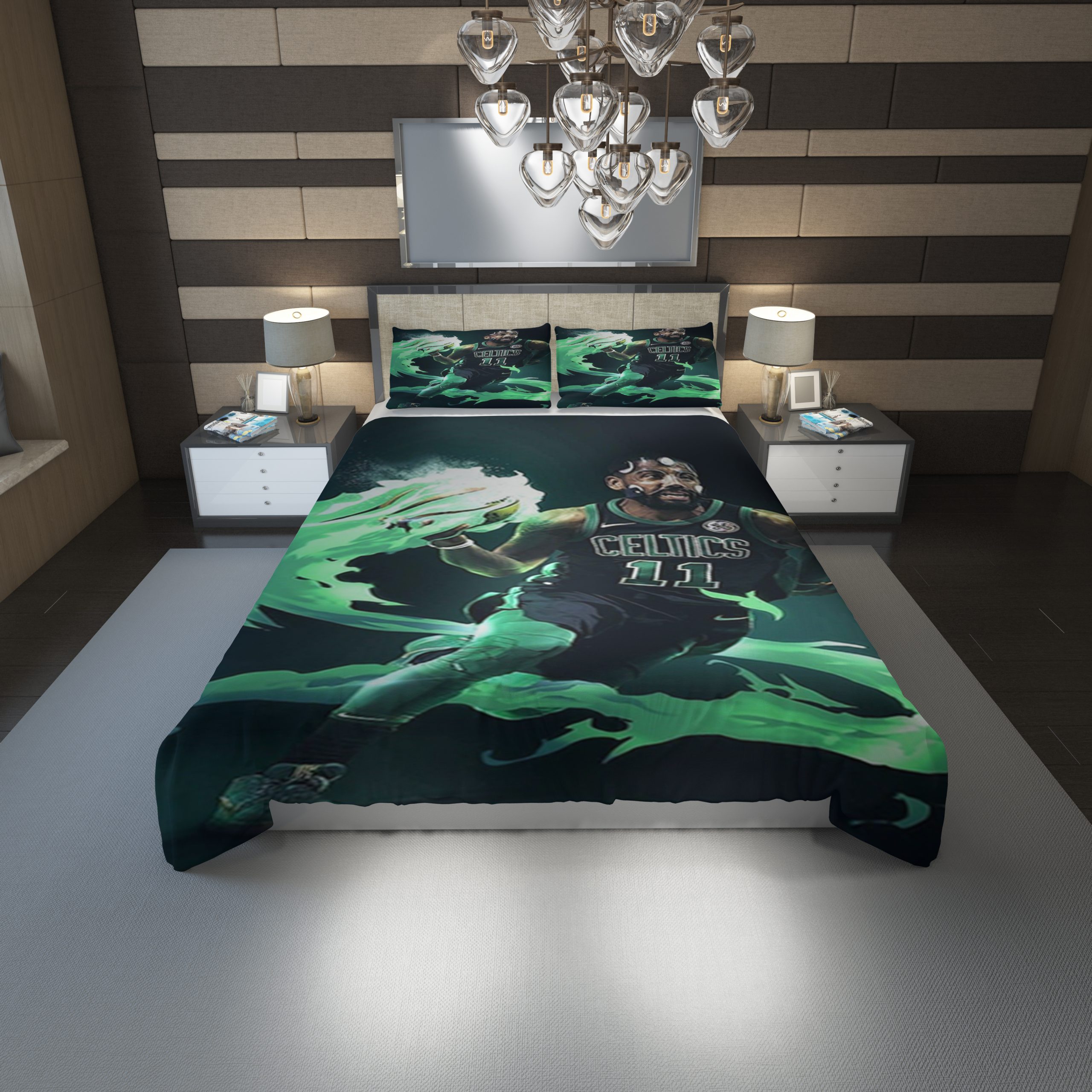 Kyrie Irving Celtics Duvet Cover and Pillowcase Set Bedding Set 1209