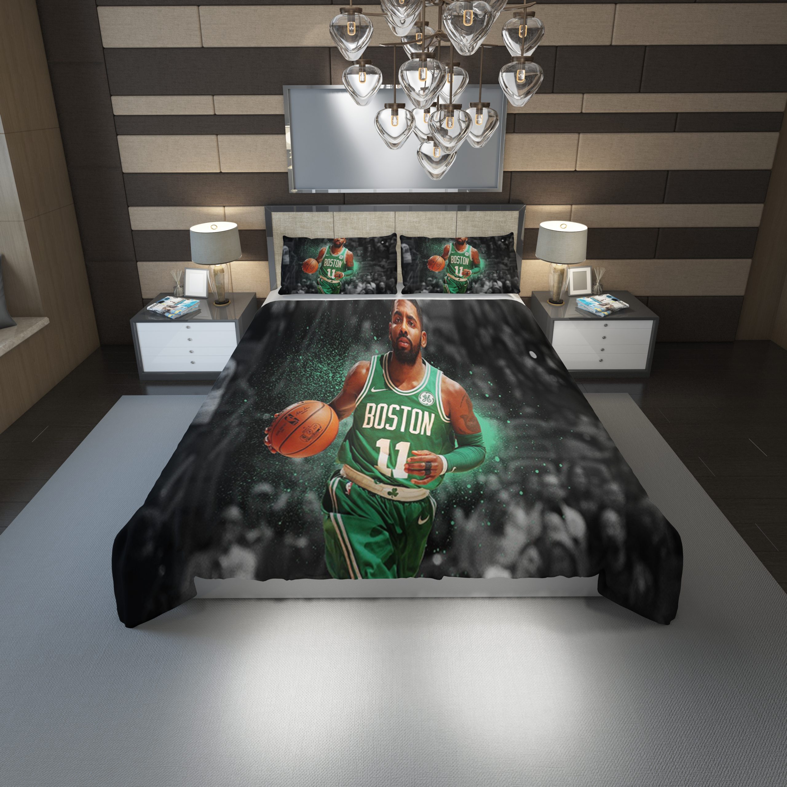 Kyrie Irving Celtics Duvet Cover and Pillowcase Set Bedding Set 1210