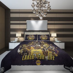 LAKER FOR LIFE NBA Basketball ize Duvet Cover and Pillowcase Set Bedding Set