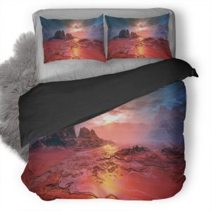 Landscape Illustration Conceptual Art W0 Duvet Cover and Pillowcase Set Bedding Set