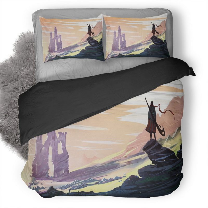 Landscape Ruin Warrior Artwork Ct Duvet Cover and Pillowcase Set Bedding Set