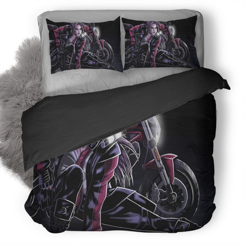 Lara Croft With Bike G3 Duvet Cover and Pillowcase Set Bedding Set