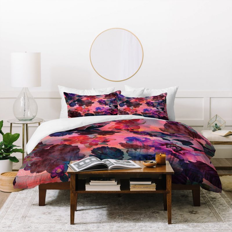 Le Fleur Pink Duvet Cover and Pillowcase Set Bedding Set