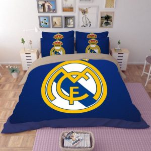 League Soccer Real Madrid Logo Duvet Cover and Pillowcase Set Bedding Set