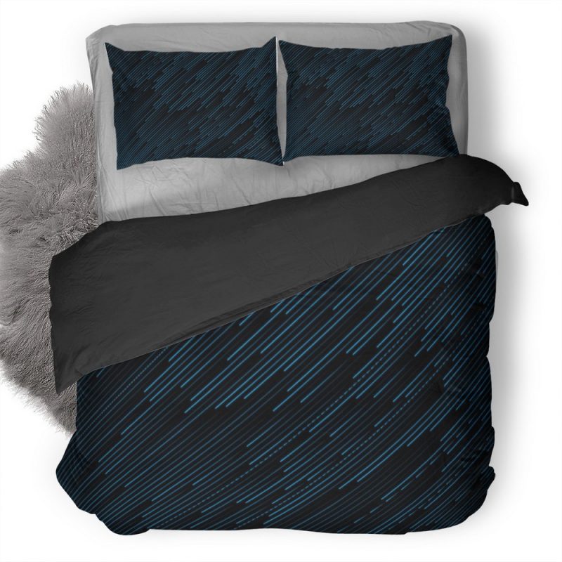 Light Blue Stripers Ap Duvet Cover and Pillowcase Set Bedding Set